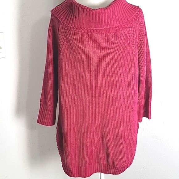 89th & Madison Pullover Pink Sweater, Cowl Neck, Gold Buttons, Size Large, NWT - Picture 6 of 12